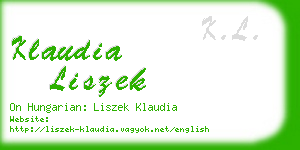 klaudia liszek business card